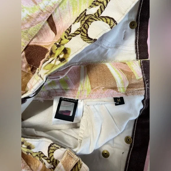 Vintage Robert Cavalli Pants Tropical Palm Leaf Print Sz Medium Italy - Picture 9 of 12